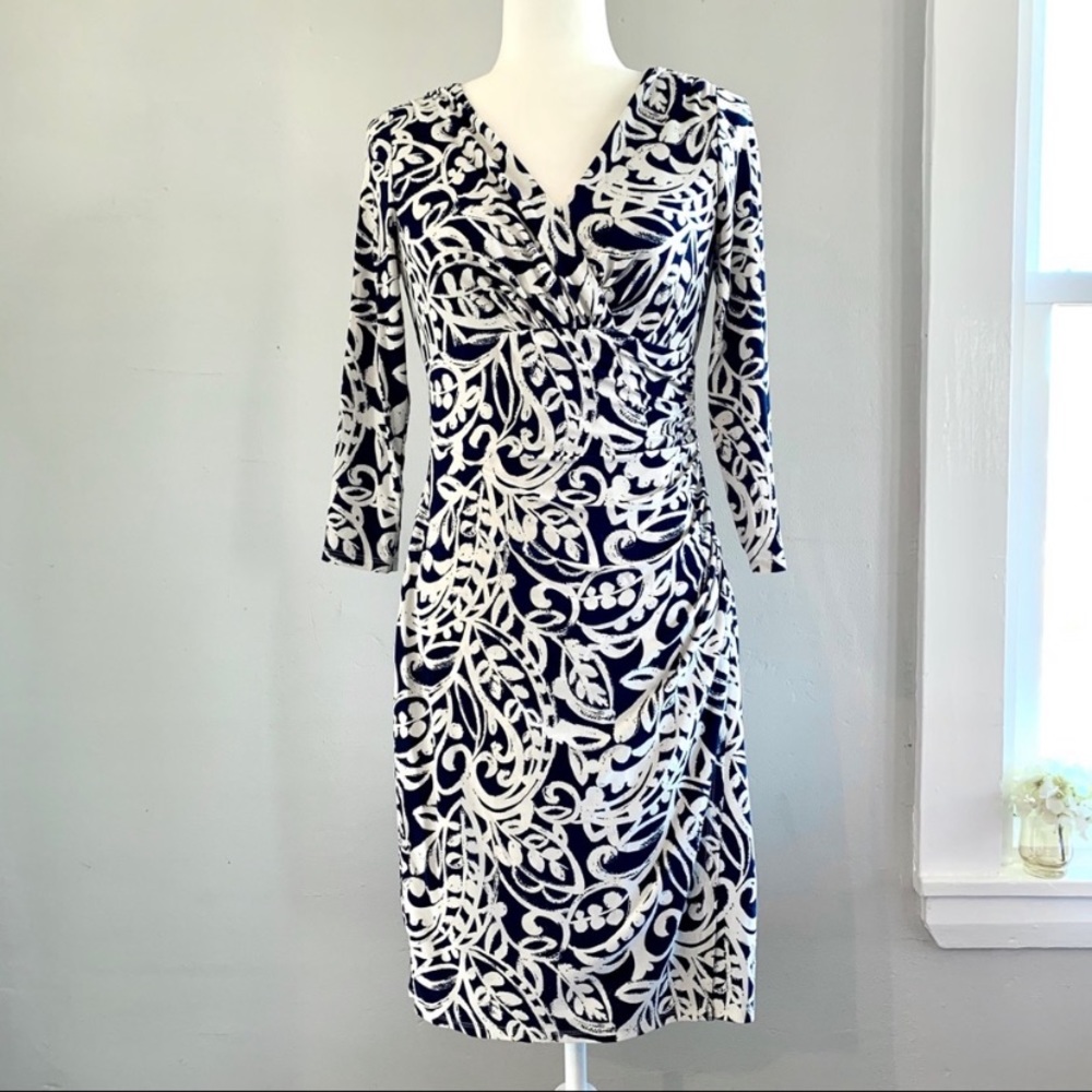 Ralph Lauren Navy and White Dress
